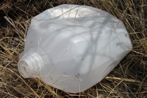 empty water container found in Tumacácori, Arizona